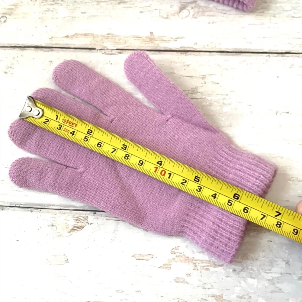 Girls Finger Mittens Gloves Winter Lavender Purple Big Kids Size 8-14 Years NEW